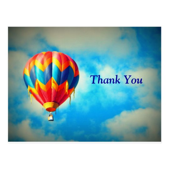 Hot Air Balloon Thank You Card | Zazzle.com