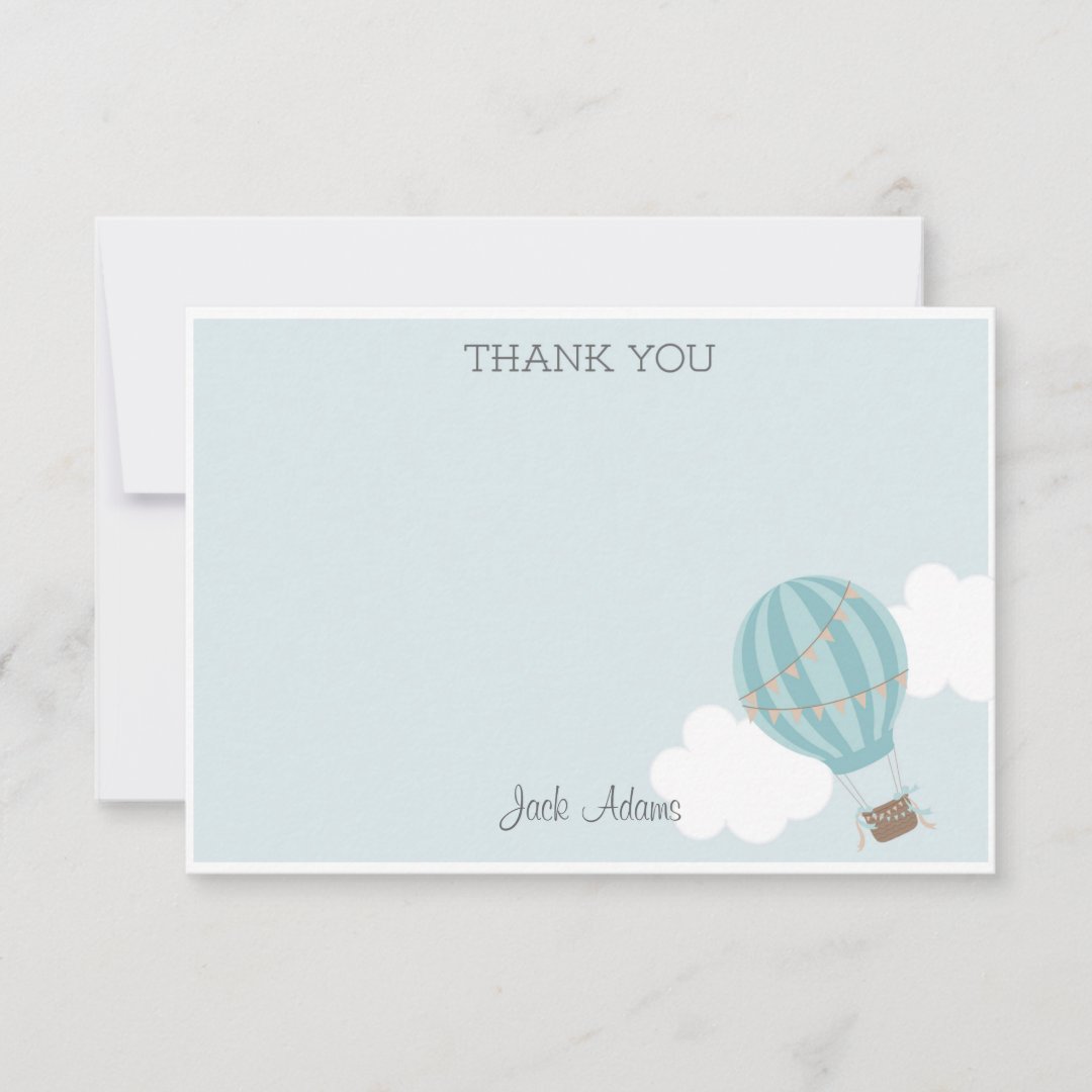 Hot Air Balloon Thank You Card | Zazzle
