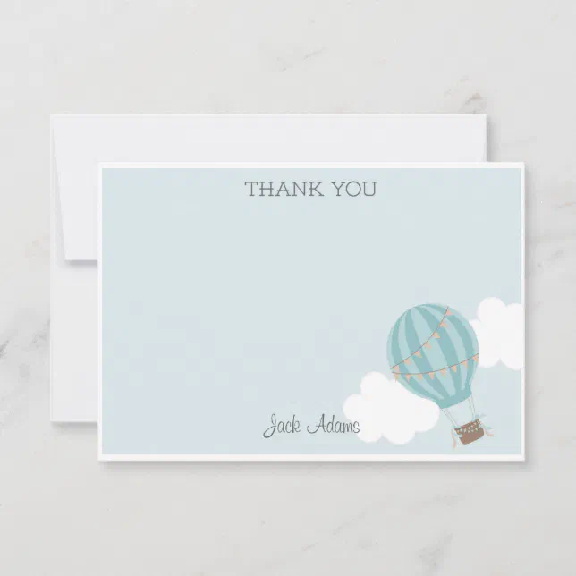 Hot Air Balloon Thank You Card | Zazzle