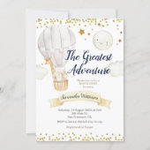 Hot air balloon the greatest adventure baby shower invitation (Front)