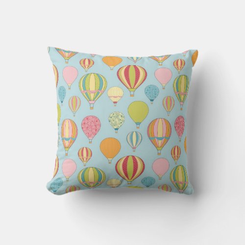 Hot Air Balloon Throw Pillow