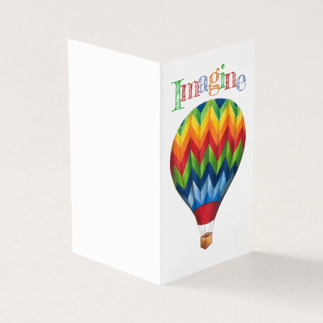 Hot Air Balloon *tiny* greeting card set (Outside)