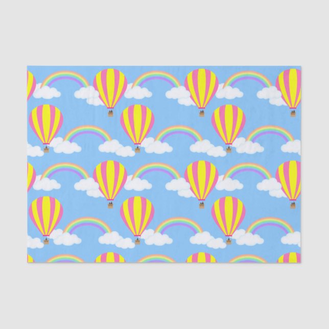 Hot Air Balloon Tissue Paper - Blue Background (Front)