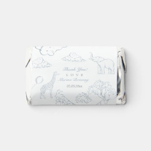 Hot air balloon toile baby shower hershey's miniatures