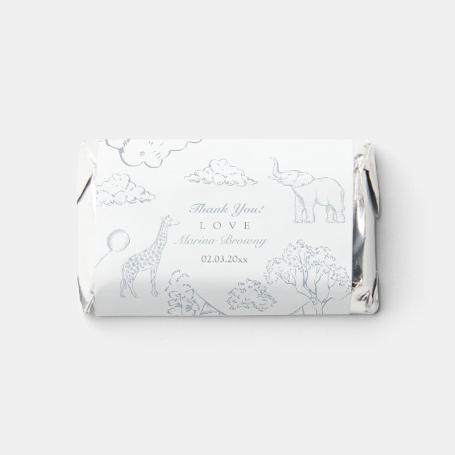 Hot air balloon toile baby shower  hershey's miniatures (Front)