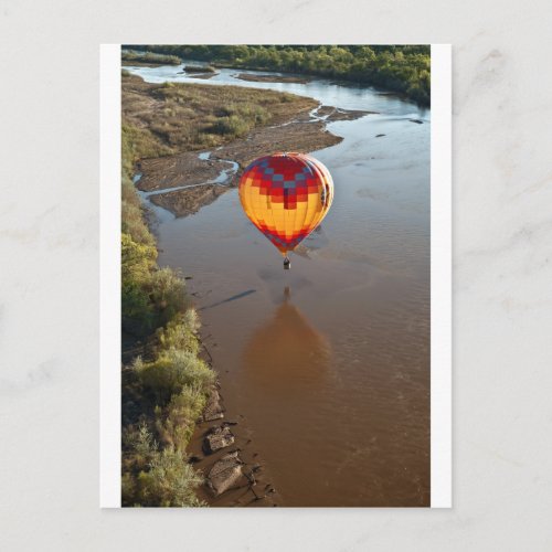 Hot Air Balloon Touching Rio Grande River Postcard