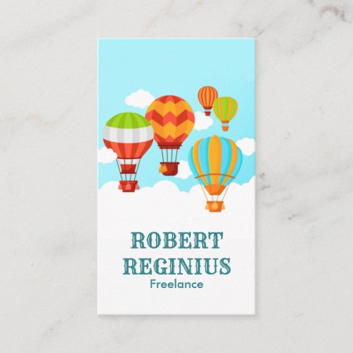 Hot air balloon travel background business card