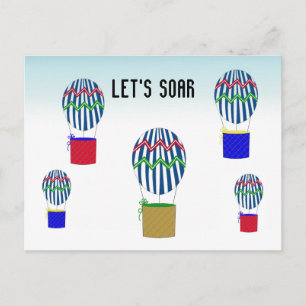 Hot Air Balloon Travel Postcard