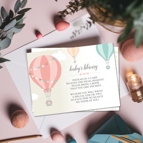 Hot Air Balloon Up  Away Baby Book Request Card