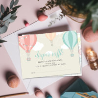 Hot Air Balloon Up & Away Diaper Raffle Ticket