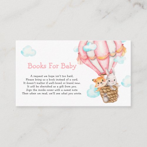 Hot Air Balloon Up Up And Away Girl Books For Baby Enclosure Card