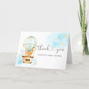Hot Air Balloon Up Up and Away  Letterpress Thank You Card