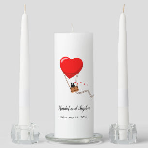 Hot Air Balloon Valentine Wedding Unity Candle Set