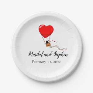 Hot Air Balloon Valentine's Day Wedding Plates