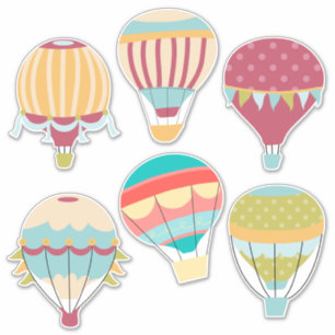 Hot Air Balloon Variety Contour Sticker