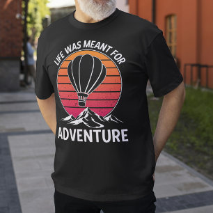Hot Air Balloon Vintage Retro Sunset Adventure T-Shirt