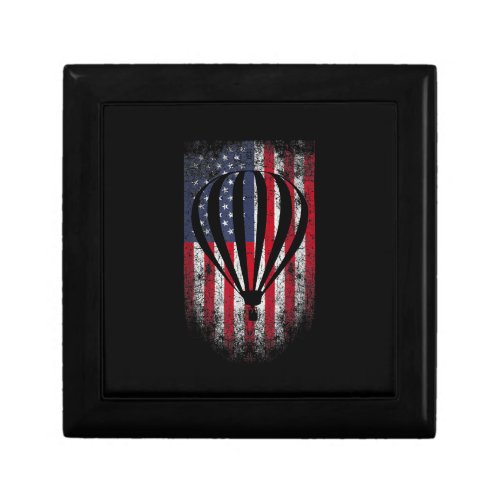 Hot Air Balloon Vintage USA Flag  Gift Box