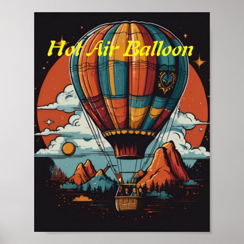Hot Air Balloon Wall Art changeable text