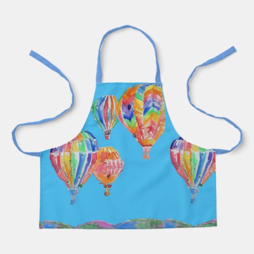 Hot Air Balloon Watercolor Boys Childs Apron