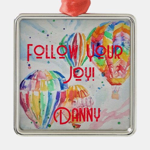 Hot Air Balloon Watercolor Childs Name Decoration
