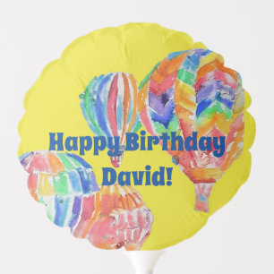 Hot Air Balloon Watercolour Happy Birthday Balloon