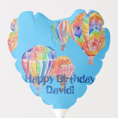 Hot Air Balloon Watercolour Happy Birthday Balloon