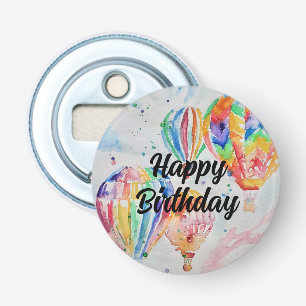 Hot Air Balloon Watercolour Painting art Poster Bottle Opener