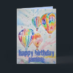 Hot Air Balloon Watercolour Painting Birthday Card<br><div class="desc">Hot Air Balloon Watercolour Painting Birthday Card. Designed from one of my original garden photographs & my original writing,  enjoy!</div>