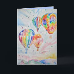 Hot Air Balloon Watercolour Painting Birthday Card<br><div class="desc">Hot Air Balloon Watercolour Painting Birthday Card. Designed from one of my original garden photographs & my original writing,  enjoy!</div>
