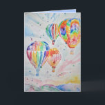 Hot Air Balloon Watercolour Painting Birthday Card<br><div class="desc">Hot Air Balloon Watercolour Painting Birthday Card. Designed from one of my original garden photographs & my original writing,  enjoy!</div>
