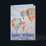 Hot Air Balloon Watercolour Painting Birthday Card<br><div class="desc">Hot Air Balloon Watercolour Painting Birthday Card. Designed from one of my original garden photographs & my original writing,  enjoy!</div>