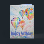Hot Air Balloon Watercolour Painting Birthday Card<br><div class="desc">Hot Air Balloon Watercolour Painting Birthday Card. Designed from one of my original garden photographs & my original writing,  enjoy!</div>