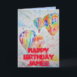 Hot Air Balloon Watercolour Painting Birthday Card<br><div class="desc">Hot Air Balloon Watercolour Painting Birthday Card. Designed from one of my original garden photographs & my original writing,  enjoy!</div>