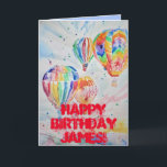 Hot Air Balloon Watercolour Painting Birthday Card<br><div class="desc">Hot Air Balloon Watercolour Painting Birthday Card. Designed from one of my original garden photographs & my original writing,  enjoy!</div>