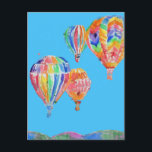 Hot Air Balloon Watercolour Painting Postcard<br><div class="desc">Hot Air Balloon Watercolour Painting Birthday Card. Designed from one of my original garden photographs & my original writing,  enjoy!</div>