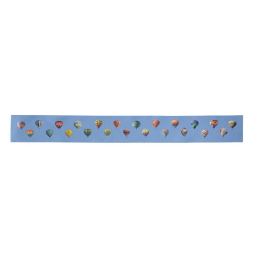 Hot Air Balloon Wave Blue Sky  Satin Ribbon