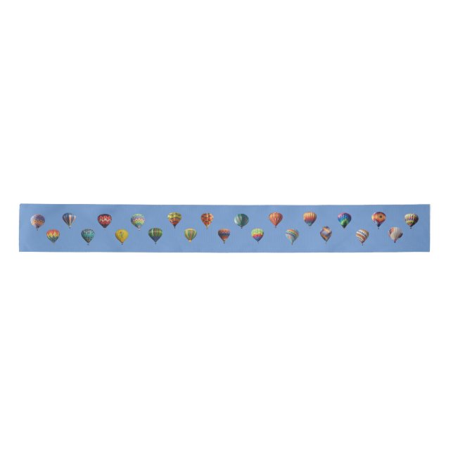 Hot Air Balloon Wave Blue Sky  Satin Ribbon (Front)