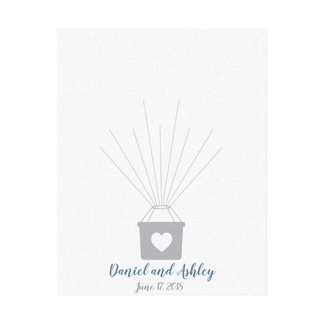 Hot Air Balloon Wedding Fingerprint Guest Book | Zazzle