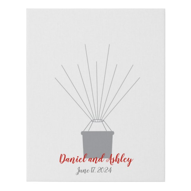 Hot Air Balloon Wedding Fingerprint Guest Book (Front)