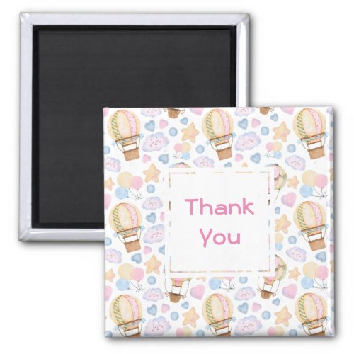 Hot Air Balloon Whimsical Watercolor Thank You Magnet