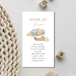 Hot Air Balloon White Baby Shower Display Shower Enclosure Card