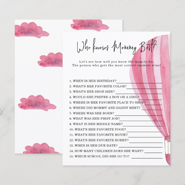 Hot air balloon - Who knows mommy best (Front/Back)