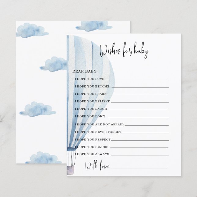 Hot air balloon | wishes for baby (Front/Back)