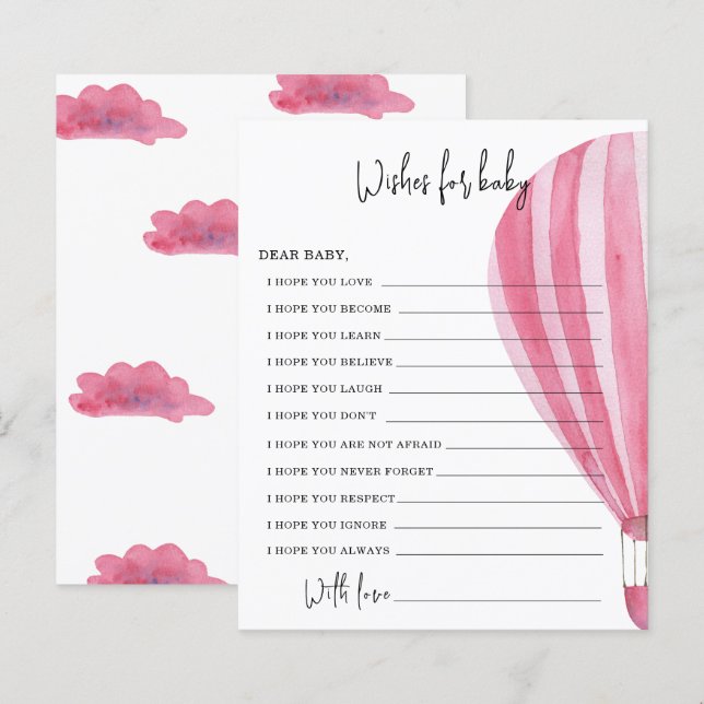 Hot air balloon | wishes for baby (Front/Back)