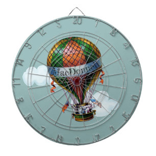 Hot Air Balloon with Clouds Personalize Dart Board