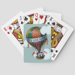 Hot Air Balloon with Clouds Personalize Poker Cards