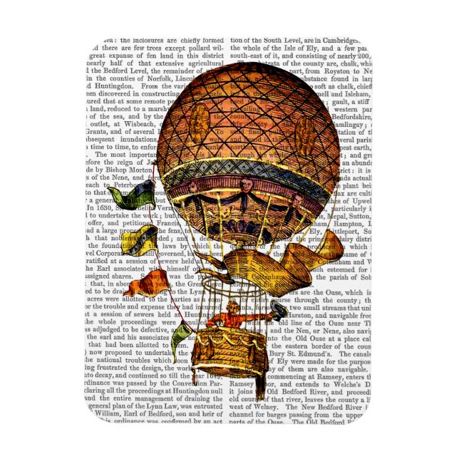 Hot Air Balloon with Flags Magnet (Vertical)