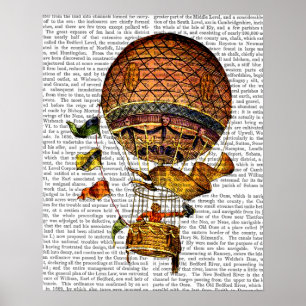 Hot Air Balloon with Flags Poster