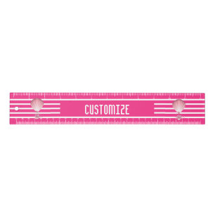 Hot Air Balloon With Stripes Custom 12 inch Ruler