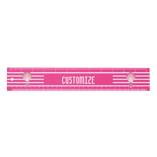 Hot Air Balloon With Stripes Custom 12 inch Ruler